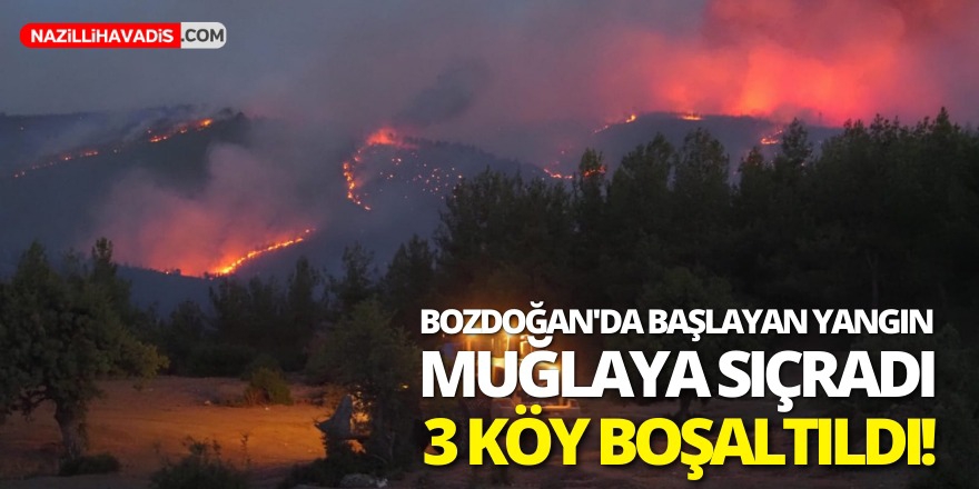 BOZDOĞAN'DA BAŞLAYAN YANGIN MUĞLA'YA SIÇRADI