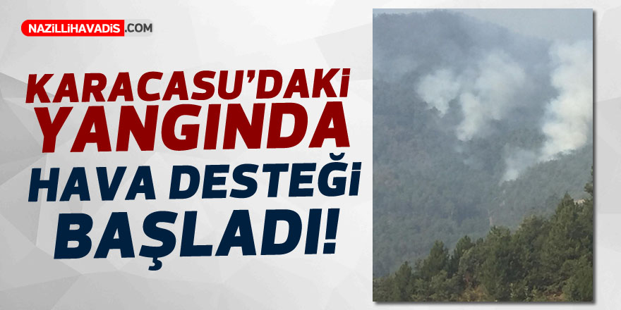 Karacasu'daki yangında hava desteği başladı