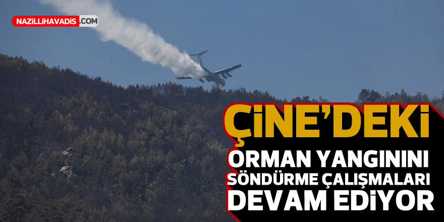 Çine'deki orman yangınını söndürme çalışmaları sürüyor