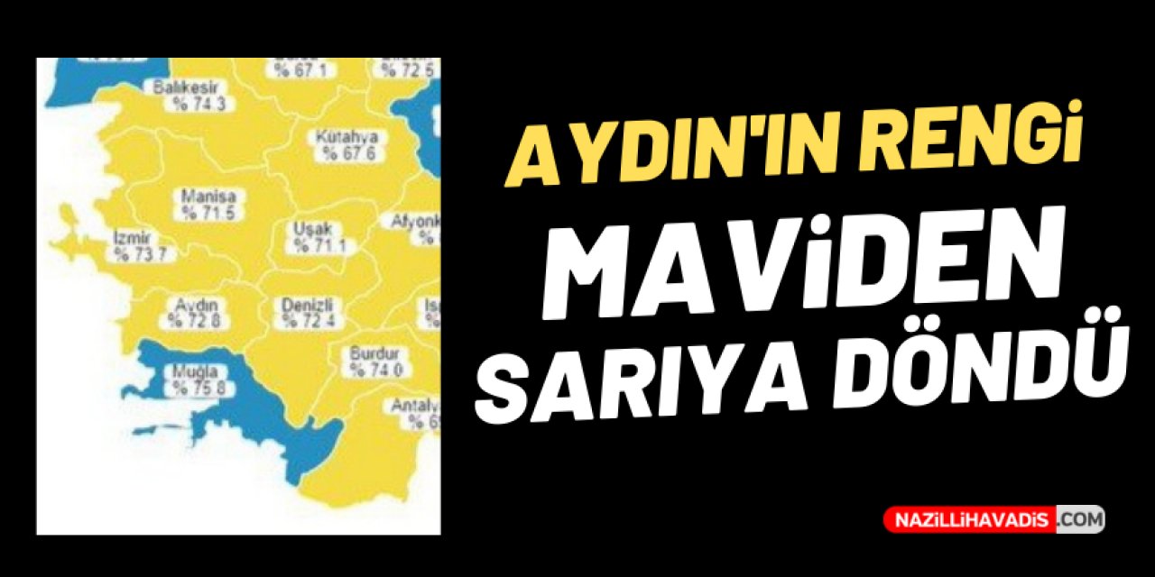 AYDIN'IN RENGİ MAVİDEN SARIYA DÖNDÜ