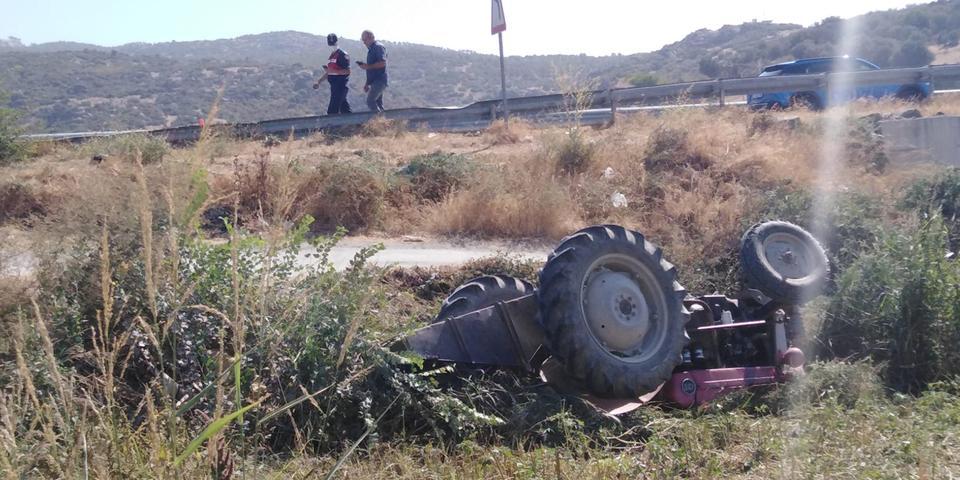 Aydın'da traktör altında kalan sürücü ağır yaralandı