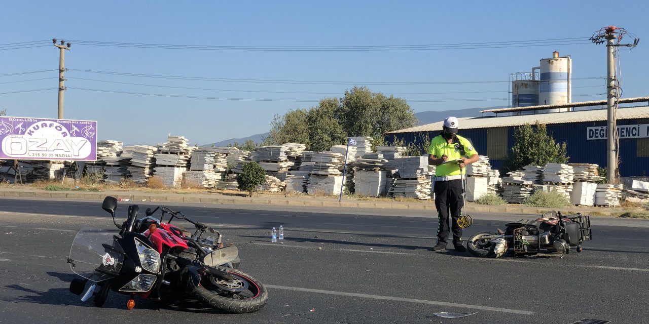 Nazilli’de motosiklet ile elektrikli bisiklet çarpıştı: 2 yaralı