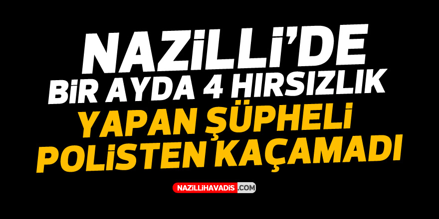 NAZİLLİ'DE 1 AYDA 4 HIRSIZLIK YAPAN ŞÜPHELİ YAKALANDI