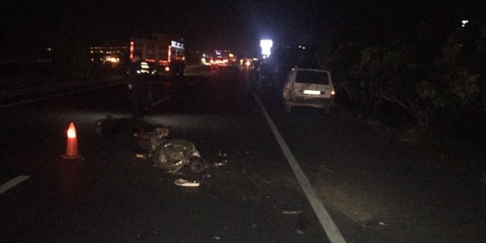 Buharkent'te motosiklet otomobile çarptı: 1ölü