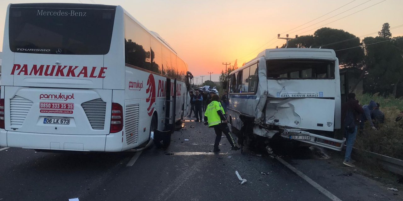 Kuyucak’ta otobüs kaza yaptı: Çok sayıda yaralı var