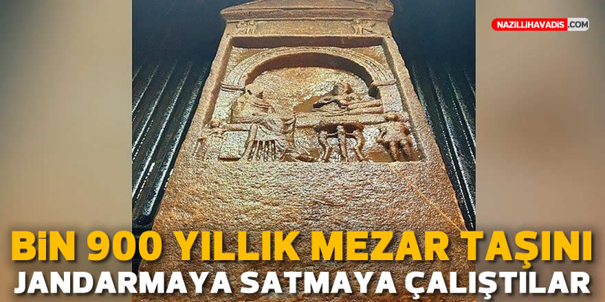 1900 yıllık mezar taşını jandarmaya satmaya çalışan 1’i muhtar 5 kişi yakalandı