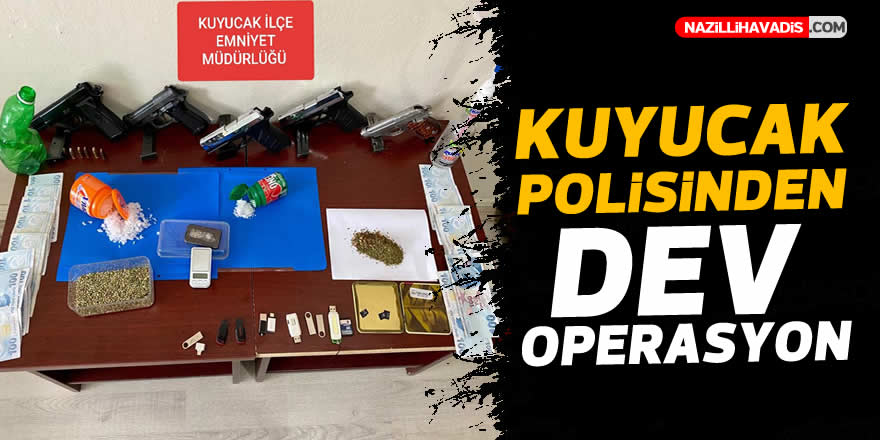 Kuyucak'ta uyuşturucu operasyonunda o evde cephanelik çıktı