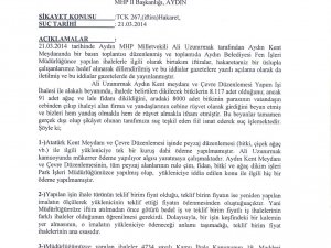 Aydın Belediyesi Personelinden Uzunırmak Hakkında Suç Duyurusu