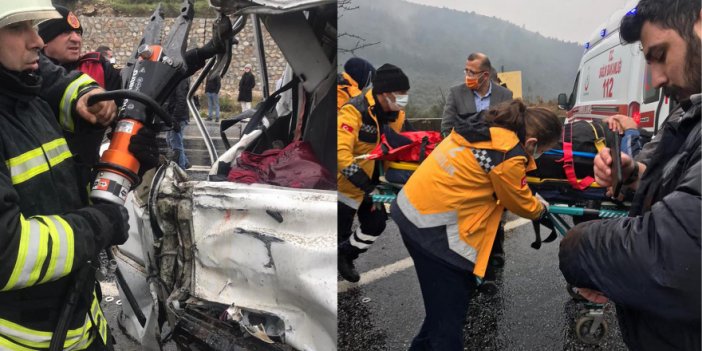 Aydın'da kamyonetler çarpıştı: 1'i ağır 3 yaralı