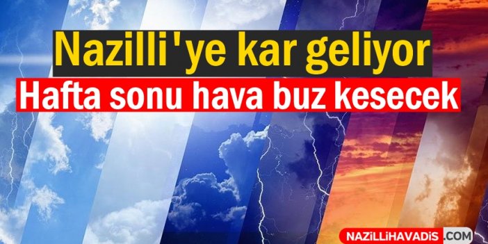 Nazilli'de yağmur yerini kar yağışına bırakıyor