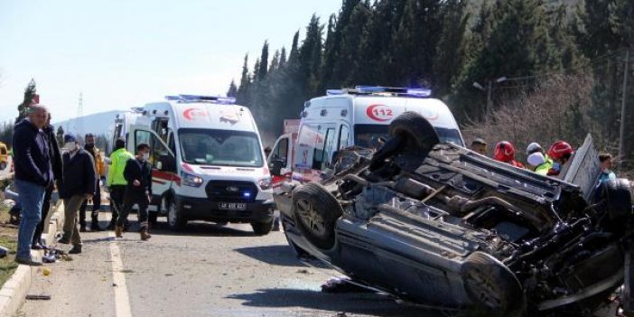 Otomobil takla attı; ikiz kardeşler dahil 4 kişilik aile yaralı