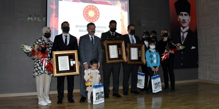 Aydın'da 3 gaziye Devlet Övünç Madalyası verildi