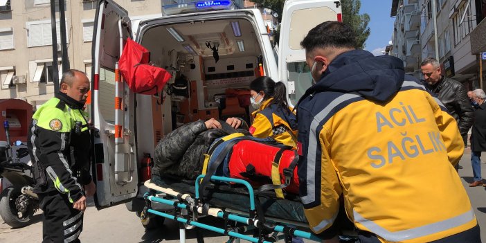 Nazilli’de trafik kazası: Moto kurye acı içinde yerde kaldı