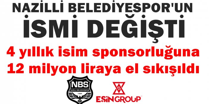 Nazilli Belediyespor'a 4 yıllık isim sponsoru