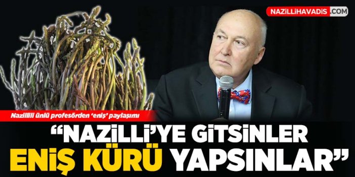 Nazillili ünlü profesörden ‘eniş’ paylaşımı