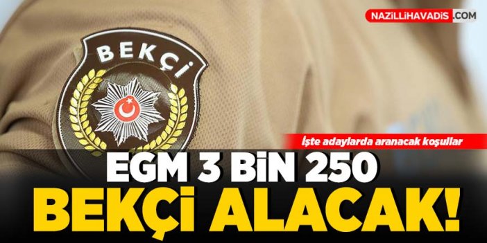 EGM, 3 bin 250 bekçi alacak!