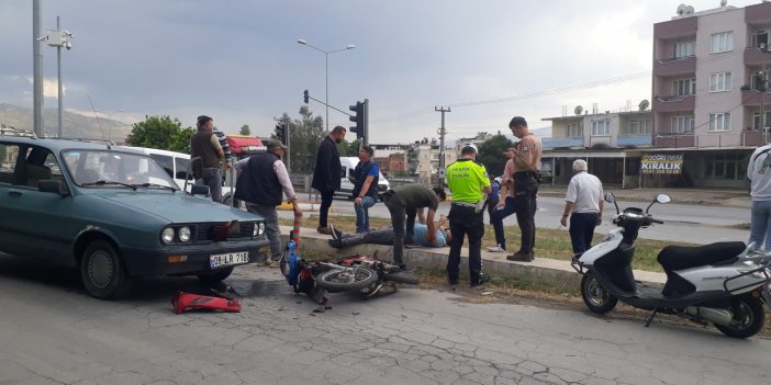 Aydın'da otomobilin çarptığı motosiklet sürücüsü yaralandı