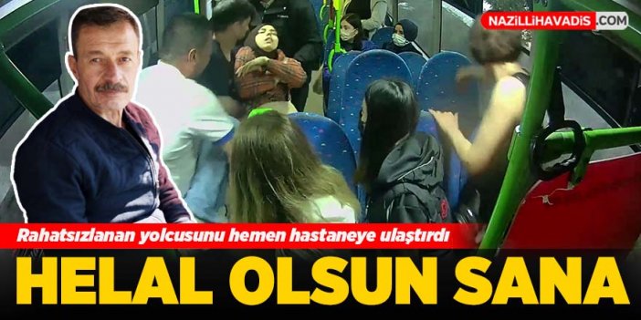 Aydın'da halk midibüsü şoförü rahatsızlanan yolcusunu hastaneye yetiştirdi