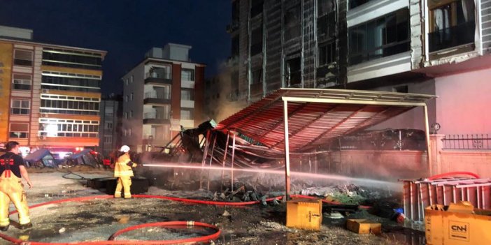 Benzin istasyonu yakınındaki bir depoda çıkan yangın söndürüldü