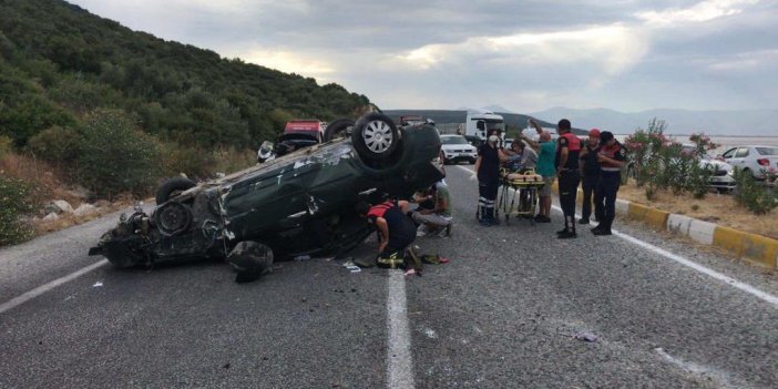 Aydın'da devrilen otomobildeki 1 kişi öldü, 4 kişi yaralandı