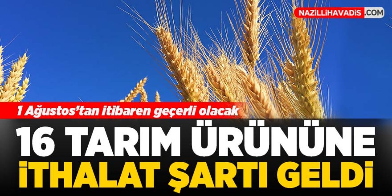 16 tarım ürününe ithalat şartı geldi