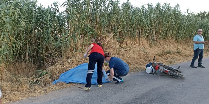 Devrilen motosikletin sürücüsü hayatını kaybetti