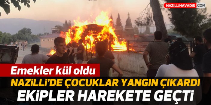 Nazilli’de çocuklar yangın çıkardı, ekipler harekete geçti