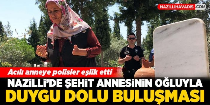 Şehit oğlunun kabrine polisler götürdü... Duygu dolu anlar