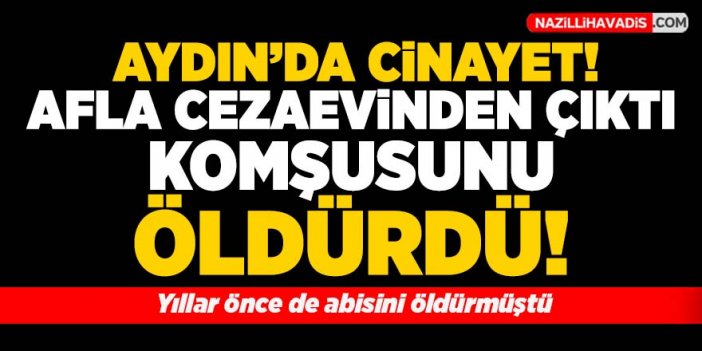 Aydın'da cinayet! Afla cezaevinden çıkan kişi komşusunu öldürdü