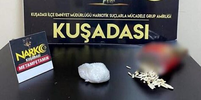 Aydın'da çekirdek paketindeki metamfetamine 2 tutuklama