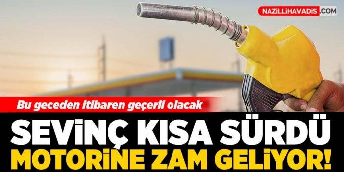 Son Dakika! Motorine zam geliyor!