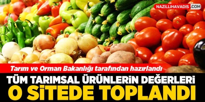 Türkiye'de üretilen tüm tarımsal ürünlerin değerlerine tek noktadan ulaşılabilecek