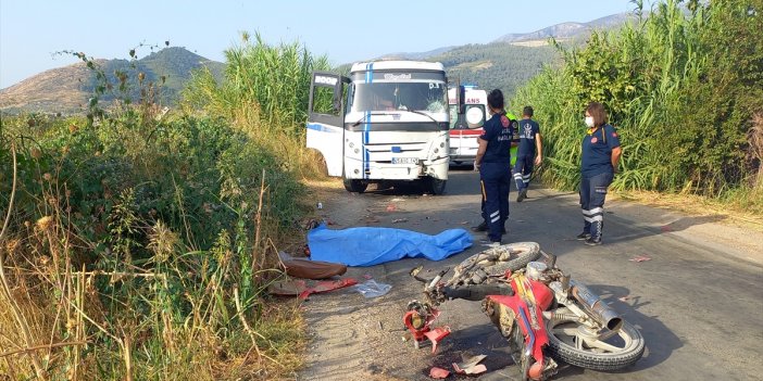 Motosiklet ile midibüs kafa kafaya çarpıştı! Belediye çalışanı hayatını kaybetti