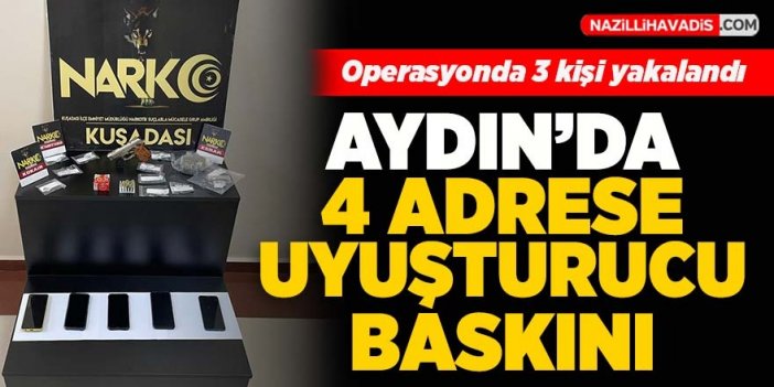 Aydın'da dört adrese uyuşturucu baskını düzenlendi