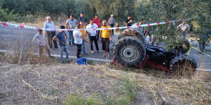 Manisa'da devrilen traktörün altında kalan sürücü öldü