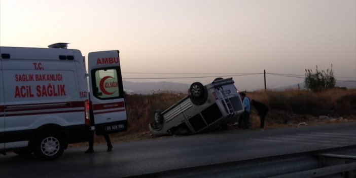 Çine'de takla atan hafif ticari aracın sürücüsü yaralandı