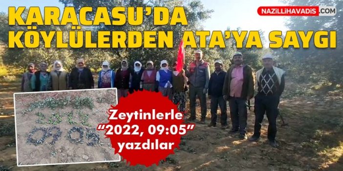 Zeytin bahçesinde Atatürk'e saygı