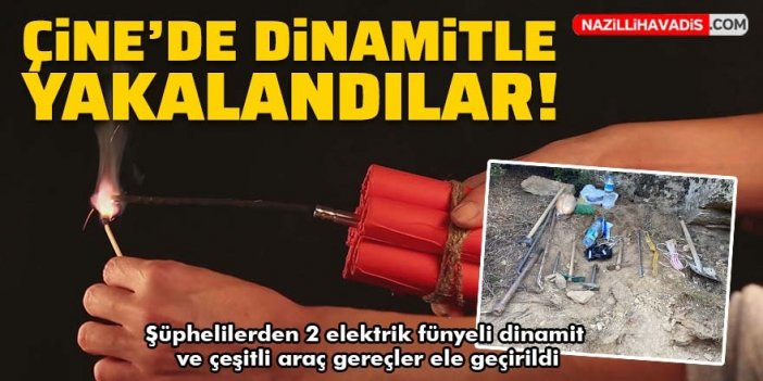 Çine'de dinamitle kaçak kazı yaparken yakalandılar