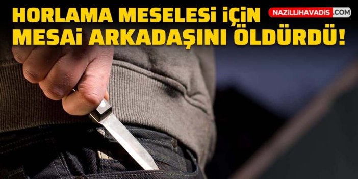 Horlama meselesi için güvenlik görevlisi mesai arkadaşını bıçaklayıp öldürdü