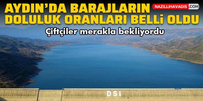 Aydın'da barajların doluluk oranları belli oldu