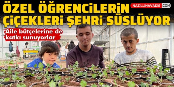 Özel öğrencilerin çiçekleri kenti süslüyor