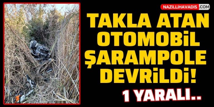 Aydın'da takla atan otomobil şarampole devrildi: 1 yaralı