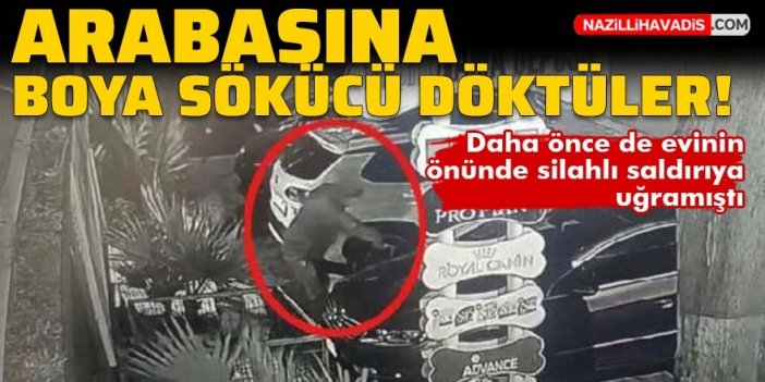 Zabıta müdürüne şok! Otomobiline boya sökücü döktüler