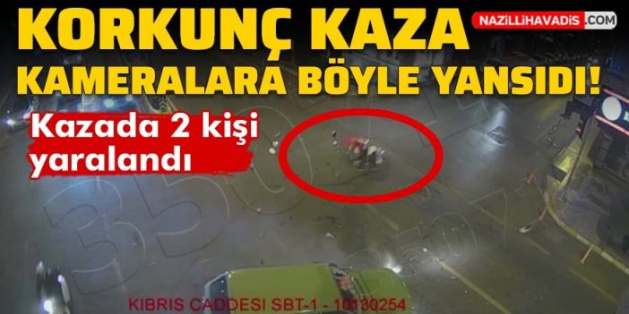 Otomobil ile motosikletin çarpıştığı kaza kameralara yansıdı