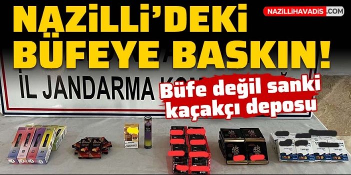 Nazilli’de bir büfede gümrük kaçağı malzemeler ele geçirildi