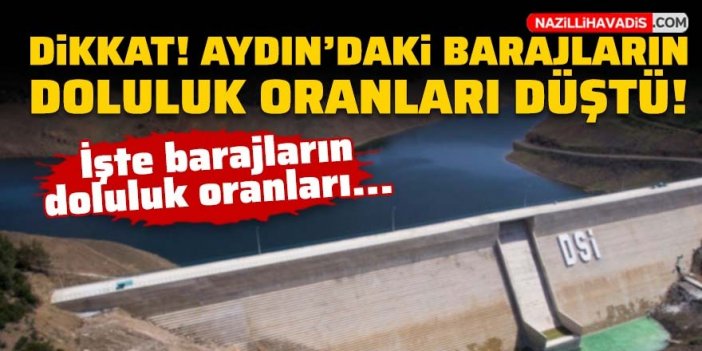 Dikkat! Aydın’da barajların doluluk oranı düştü