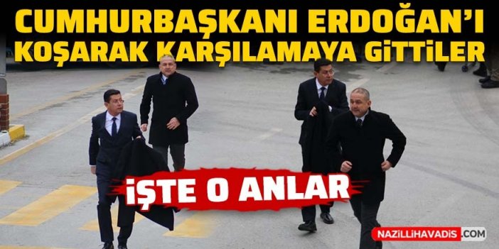 Cumhurbaşkanı Erdoğan'ı karşılamaya koşarak gittiler