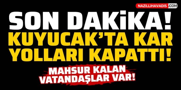 Son Dakika! Kuyucak'ta yoğun kar yağışı nedeniyle yollar kapandı! Mahsur kalan vatandaşlar var