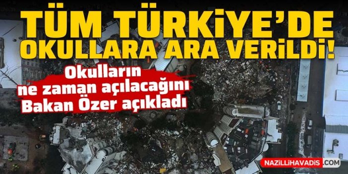 Tüm Türkiye'de okullara ara verildi