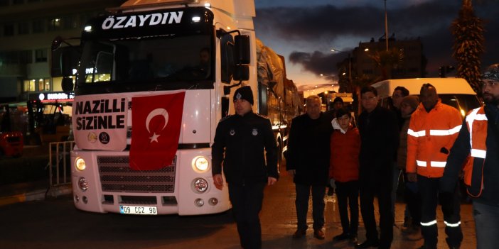 Nazilli’den 32. yardım tırı dualarla yola çıktı